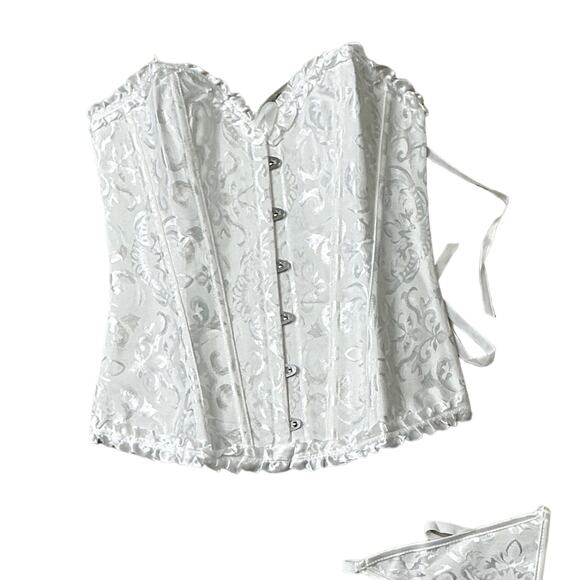 White Modern Corset Selvedge Shaper Fairycore Lingerie Medium - Picture 3 of 3